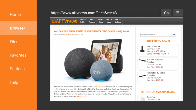 Click Browser on the left menu.