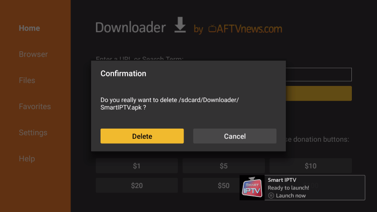 Click Delete