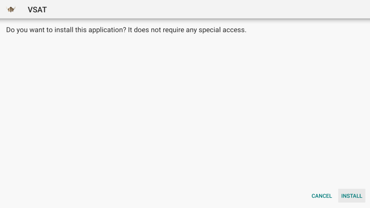 Click Install vsat apk
