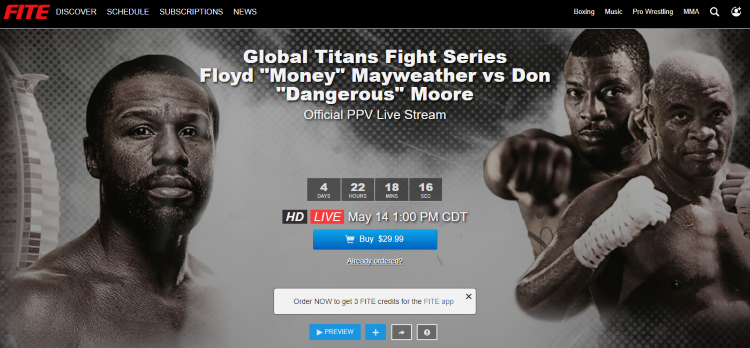 Using a VPN will eliminate any blackout or geo-location restrictions imposed on the event.