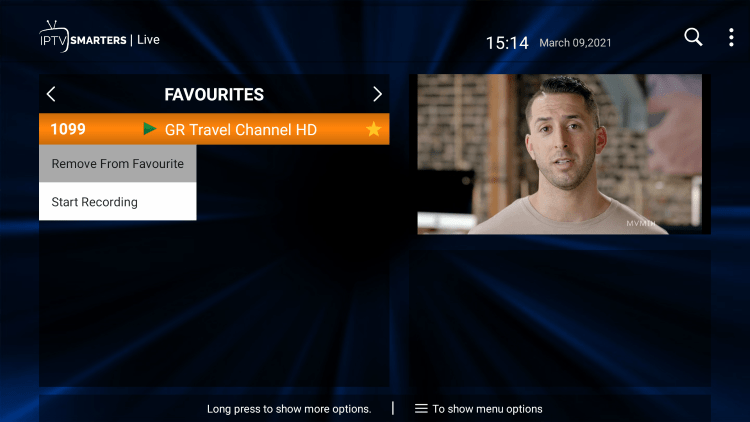 One of the best features within the Thunder IPTV service is the ability to add channels to Favorites.
