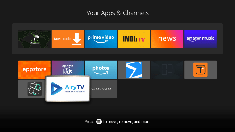 Locate and launch the IPTV app from your Apps & Channels list.