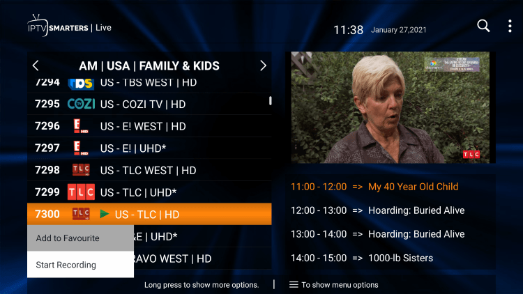 One of the best features of the Ace IPTV service is the ability to add channels to Favorites.