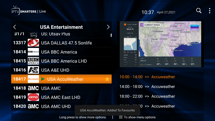 One of the best features of this live TV service is the ability to add channels to Favorites.