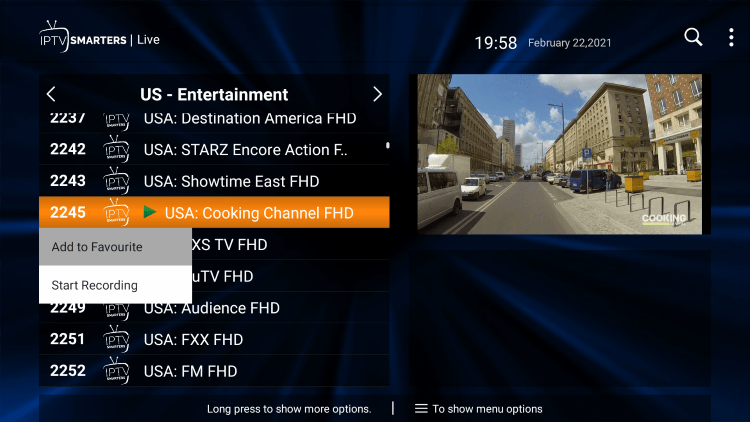 Another great feature of this IPTV service is the ability to add external video players.