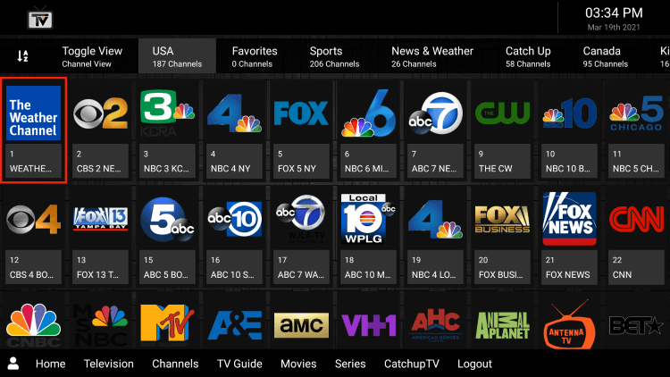 SKRN IPTV provides over 1,000 live channels starting for $20.00 per month with their standard subscription.