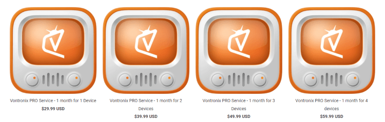 Vontronix IPTV pricing