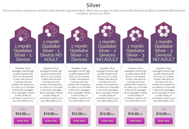 gladiator hosting iptv pricing
