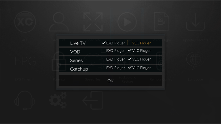 Since VLC is the only external player we are able to integrate within Phantom TV, choose that one.