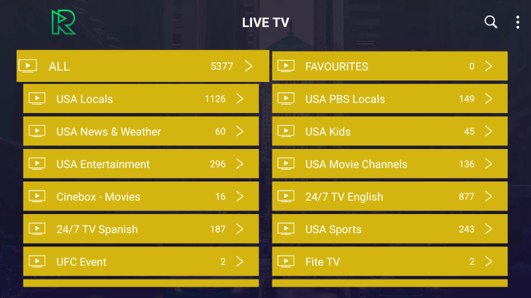 reactive iptv channels